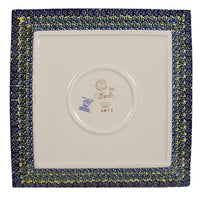 A picture of a Polish Pottery 11.25" Square Dinner Plate (Bundled Bouquets) | T145S-JZ33 as shown at PolishPotteryOutlet.com/products/11-25-square-dinner-plate-bundled-bouquets