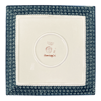 A picture of a Polish Pottery 11.25" Square Dinner Plate (Bountiful Blossoms) | T145S-WKLZ as shown at PolishPotteryOutlet.com/products/1125-square-dinner-plate-bountiful-blossoms