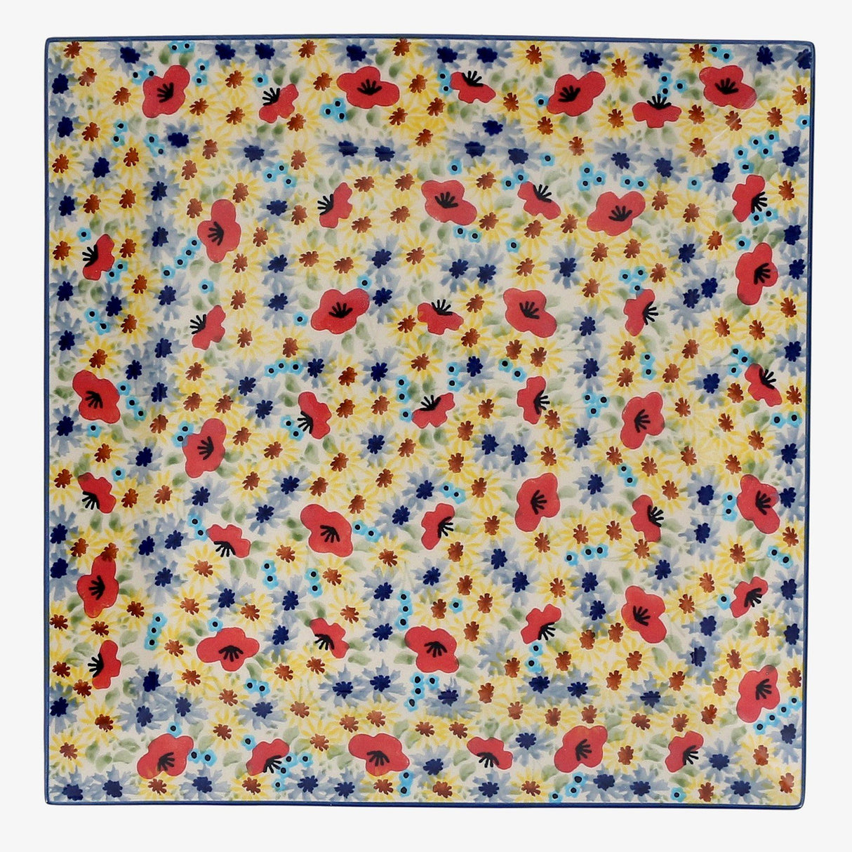 Plate, Square, Salad, 9" in "Sunlit Blossoms" by Manufaktura | T146S-AS62