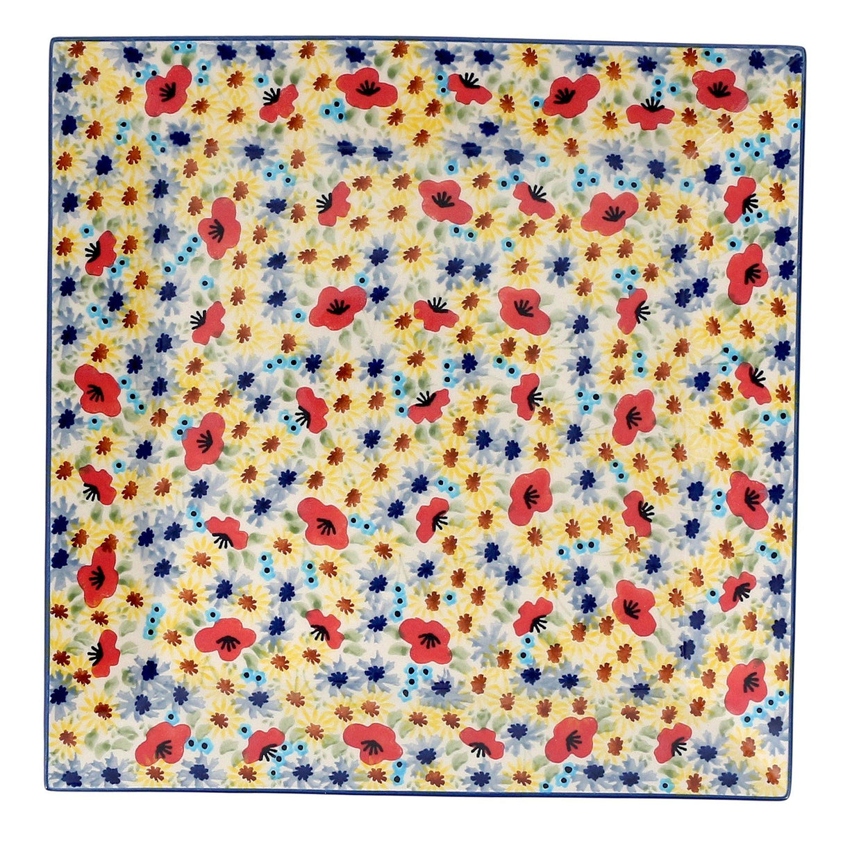 Plate, Square, Salad, 9" in "Sunlit Blossoms" by Manufaktura | T146S-AS62