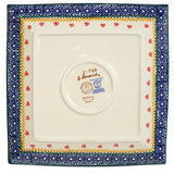 Plate, Square, Salad, 9" in "Ruby Bouquet" by Manufaktura | T146S-DPCS