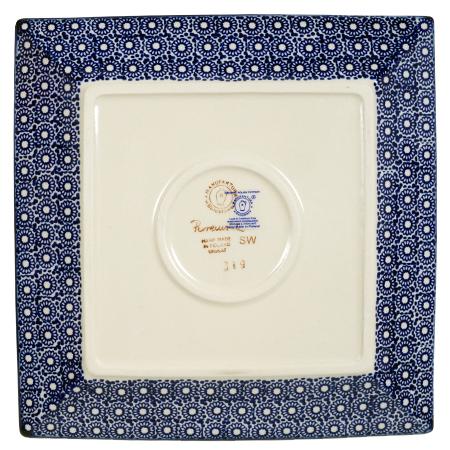 Plate, Square, Salad, 9" in "Ruby Duet" by Manufaktura | T146S-DPLC