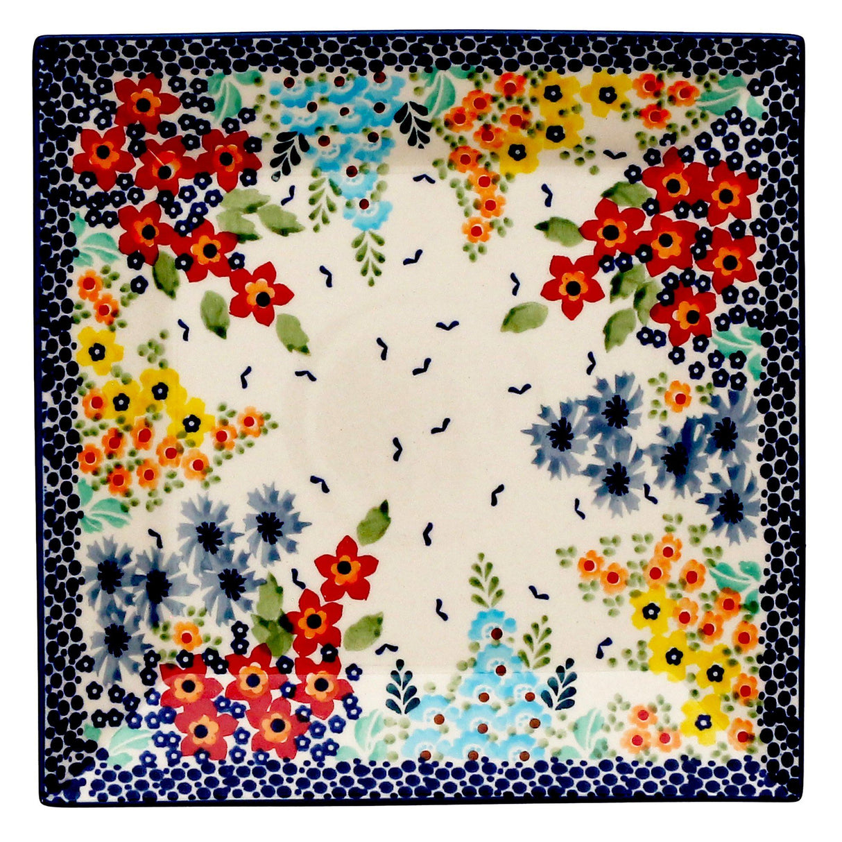 Plate, Square, Salad, 9" in "Brilliant Garden" by Manufaktura | T146S-DPLW