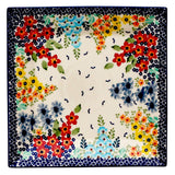 Plate, Square, Salad, 9" in "Brilliant Garden" by Manufaktura | T146S-DPLW