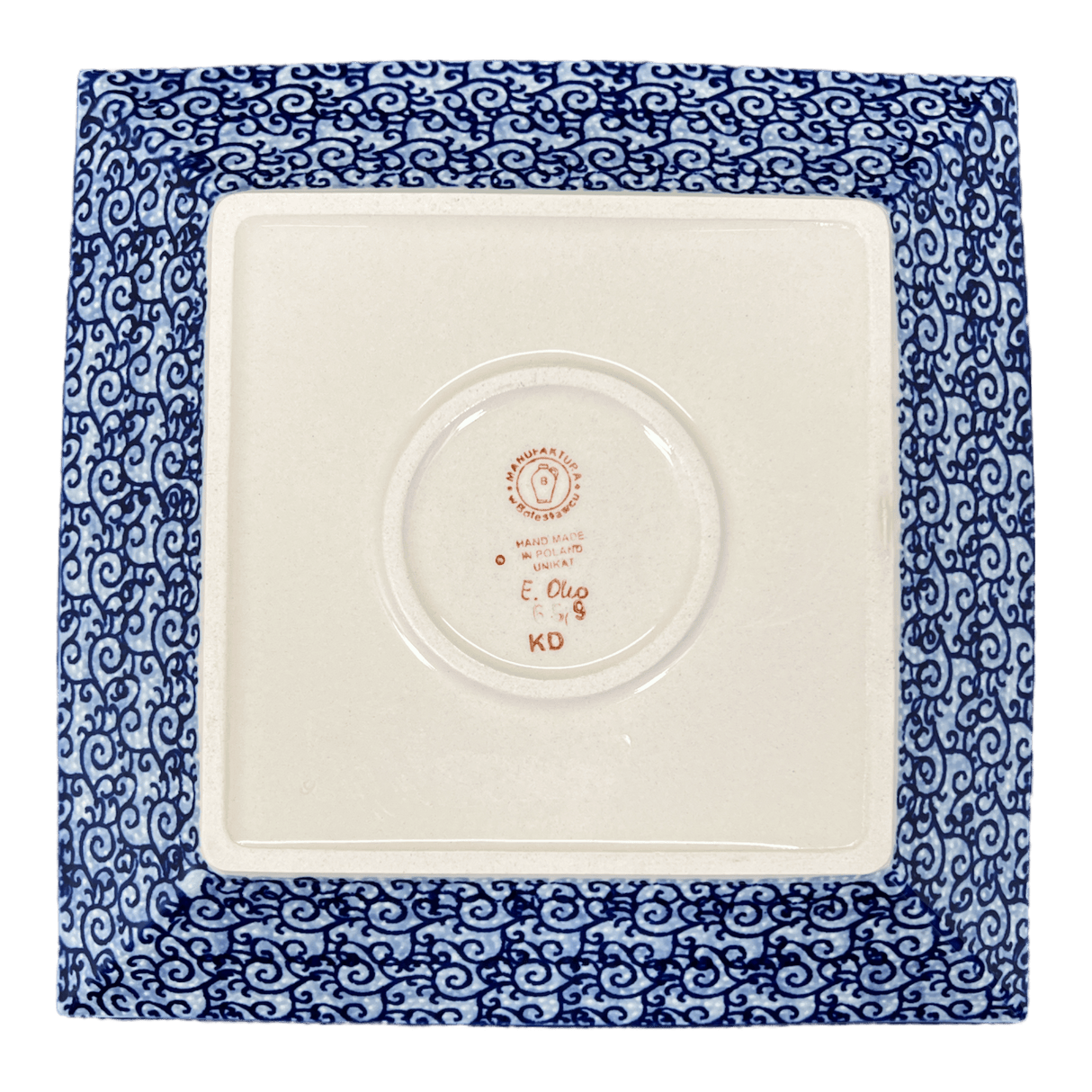 Plate, Square, Salad, 9" in "Blue Life" by Manufaktura | T146S-EO39