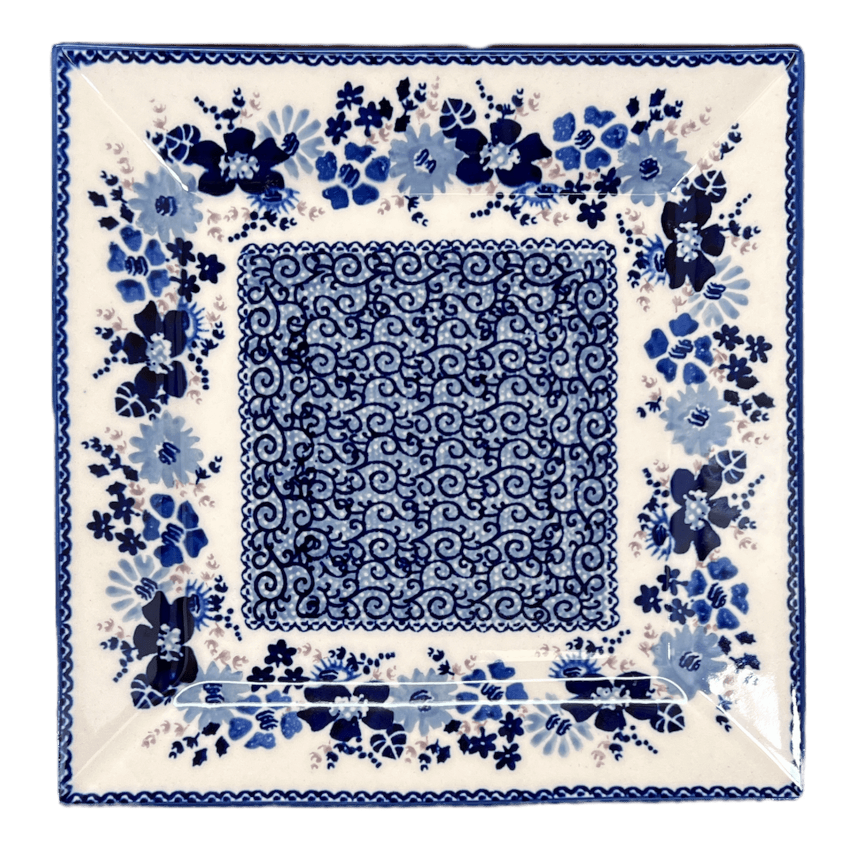 Plate, Square, Salad, 9" in "Blue Life" by Manufaktura | T146S-EO39