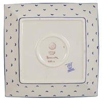 A picture of a Polish Pottery 9" Square Salad Plate (Autumn Harvest) | T146S-LB as shown at PolishPotteryOutlet.com/products/9-square-salad-plate-autumn-harvest