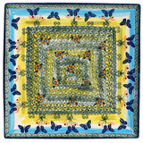 Plate, Square, Salad, 9" in "Butterflies in Flight" by Manufaktura | T146S-WKM