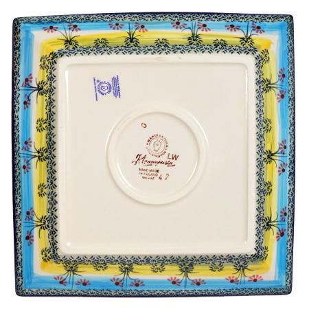 Plate, Square, Salad, 9" in "Butterflies in Flight" by Manufaktura | T146S-WKM
