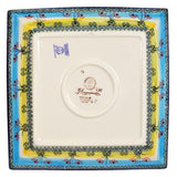 Plate, Square, Salad, 9" in "Butterflies in Flight" by Manufaktura | T146S-WKM