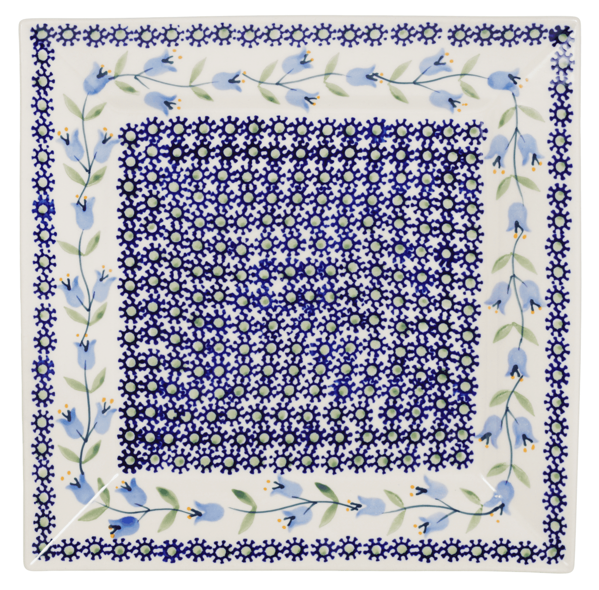 Plate, Square, Salad, 9" in "Lily of the Valley" by Manufaktura | T146T-ASD