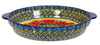 Polish Pottery Pie Plate with Handles (Poppies in Bloom) | Z148S-JZ34 at PolishPotteryOutlet.com