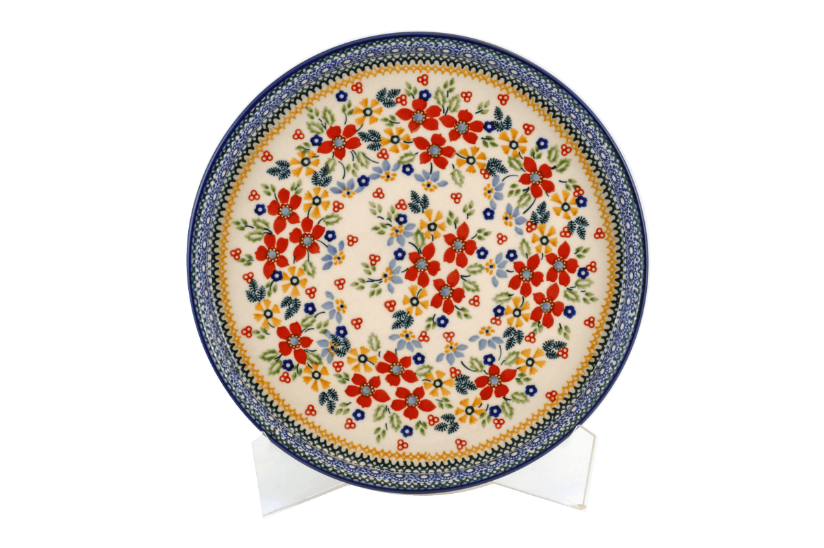 Tray, Round, 10.25" in "Ruby Bouquet" by Manufaktura | T153S-DPCS