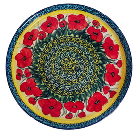 Polish Pottery Round Tray (Poppies in Bloom) | T153S-JZ34 Additional Image at PolishPotteryOutlet.com