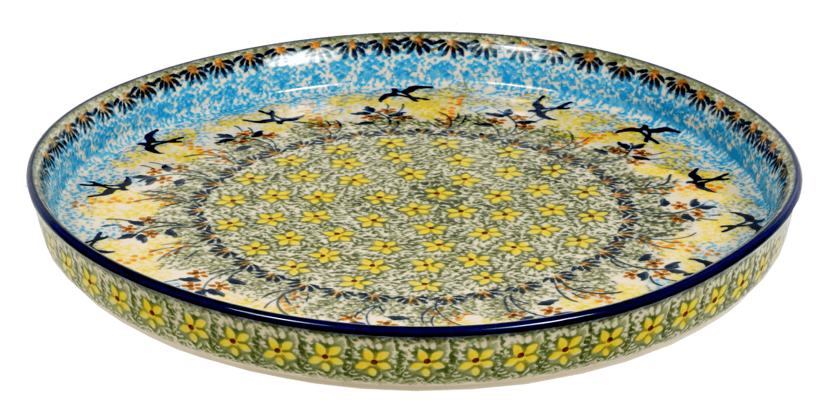 Tray, Round, 10.25" in "Soaring Swallows" by Manufaktura | T153S-WK57