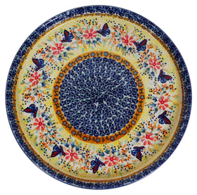 Polish Pottery Round Tray (Butterfly Bliss) | T153S-WK73 Additional Image at PolishPotteryOutlet.com