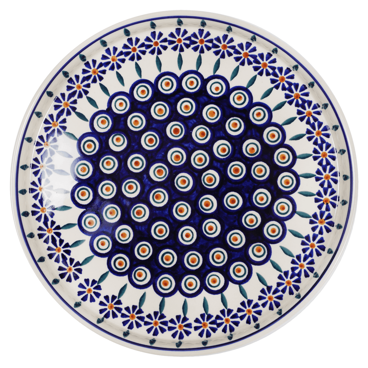 Tray, Round, 10.25" in "Floral Peacock" by Manufaktura | T153T-54KK