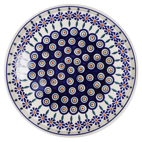 Tray, Round, 10.25" in "Floral Peacock" by Manufaktura | T153T-54KK