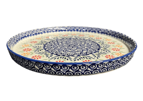 Polish Pottery 10.25" Round Tray (Flower Power) | T153T-JS14 Additional Image at PolishPotteryOutlet.com