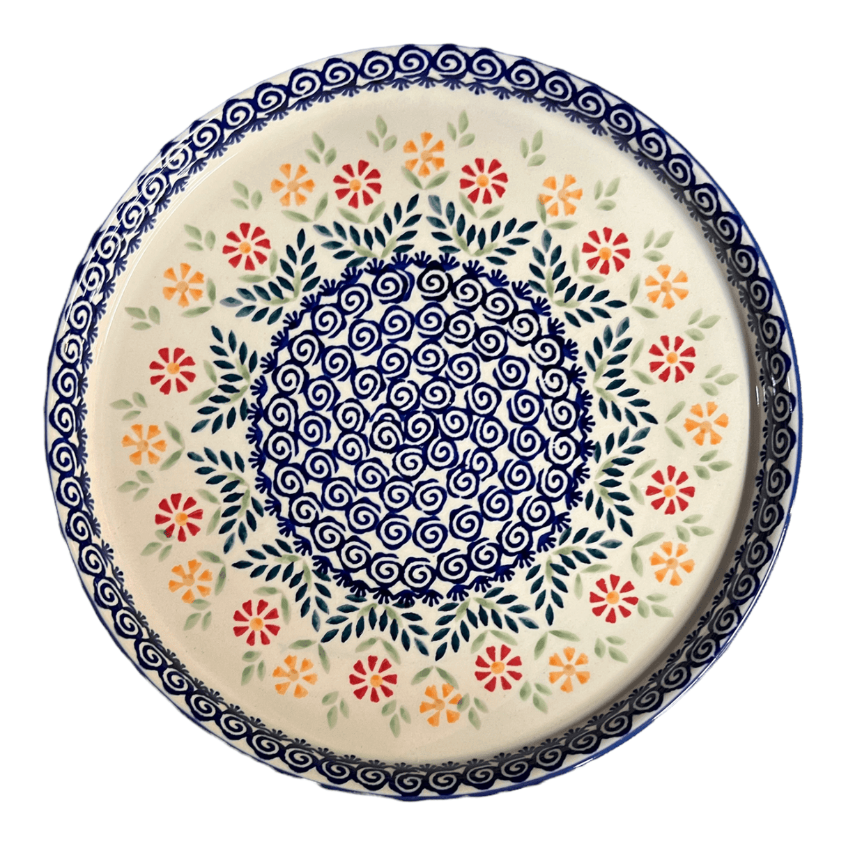 Tray, Round, 10.25" in "Flower Power" by Manufaktura | T153T-JS14
