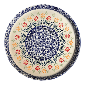 Polish Pottery 10.25" Round Tray (Flower Power) | T153T-JS14 Additional Image at PolishPotteryOutlet.com