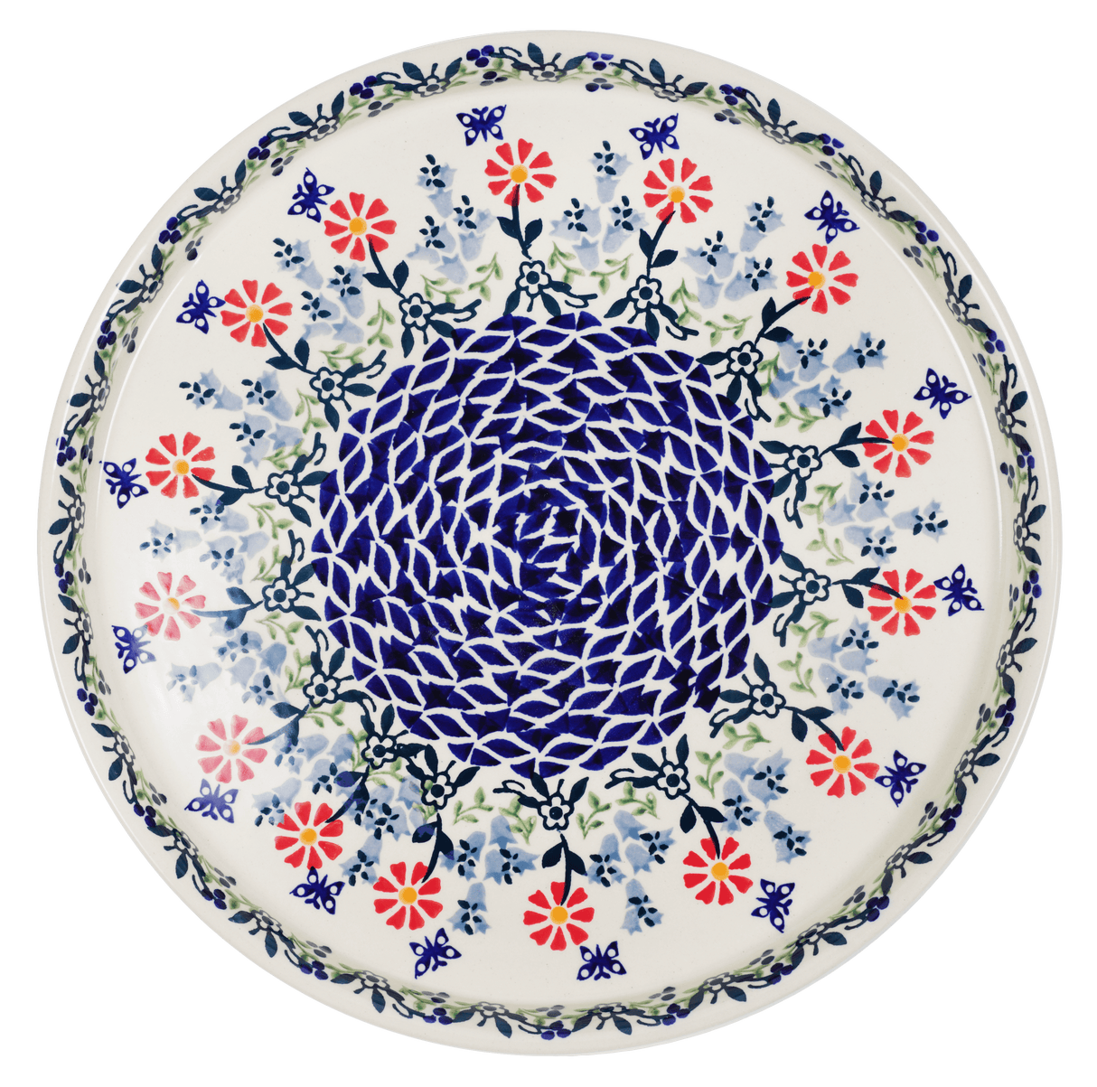 Tray, Round, 10.25" in "Butterfly Blossoms" by Manufaktura | T153T-MM02