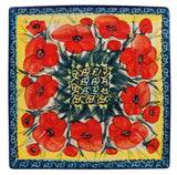 Plate, Square, Dessert, 7" in "Poppies in Bloom" by Manufaktura | T158S-JZ34