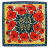 Polish Pottery 7" Square Dessert Plate (Poppies in Bloom) | T158S-JZ34 at PolishPotteryOutlet.com