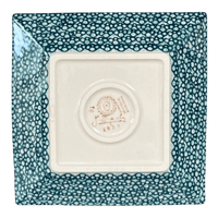 A picture of a Polish Pottery 7" Square Dessert Plates (Sunny Border) | T158S-JZ41 as shown at PolishPotteryOutlet.com/products/7-square-dessert-plates-sunny-border-t158s-jz41
