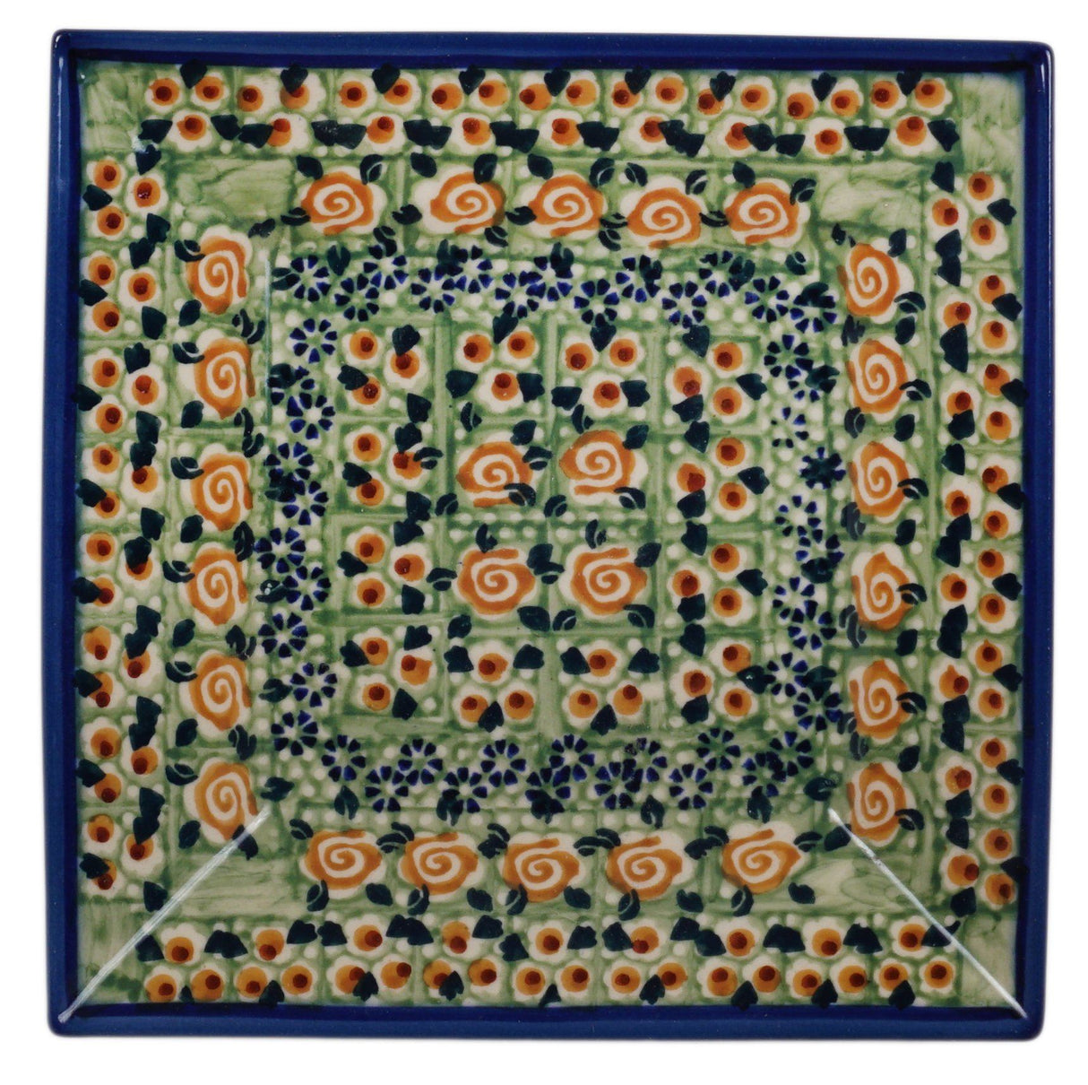 Plate, Square, Dessert, 7" in "Perennial Garden" by Manufaktura | T158S-LM