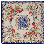Plate, Square, Dessert, 7" in "Poppy Persuasion" by Manufaktura | T158S-P265