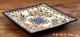 Plate, Square, Dessert, 7" in "Poppy Persuasion" by Manufaktura | T158S-P265