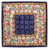Plate, Square, Dessert, 7" in "Wildflower Delight" by Manufaktura | T158S-P273