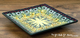 Polish Pottery 7" Square Dessert Plate (Sunshine Grotto) | T158S-WK52 Additional Image at PolishPotteryOutlet.com