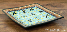 Polish Pottery 7" Square Dessert Plate (Capistrano) | T158S-WK59 Additional Image at PolishPotteryOutlet.com