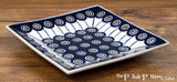 Plate, Square, Dessert, 7" in "Peacock in Line" by Manufaktura | T158T-54A
