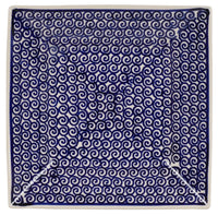 A picture of a Polish Pottery 7" Square Dessert Plates (Riptide) | T158T-63 as shown at PolishPotteryOutlet.com/products/6-square-dessert-plates-riptide