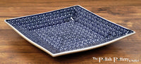 A picture of a Polish Pottery 7" Square Dessert Plates (Riptide) | T158T-63 as shown at PolishPotteryOutlet.com/products/6-square-dessert-plates-riptide