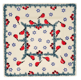 Plate, Square, Dessert, 7" in "Red Bird" by Manufaktura | T158T-GILE