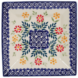Plate, Square, Dessert, 7" in "Flower Power" by Manufaktura | T158T-JS14