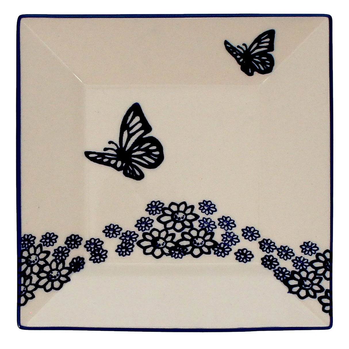 Plate, Square, Dessert, 7" in "Butterfly Garden" by Manufaktura | T158T-MOT1