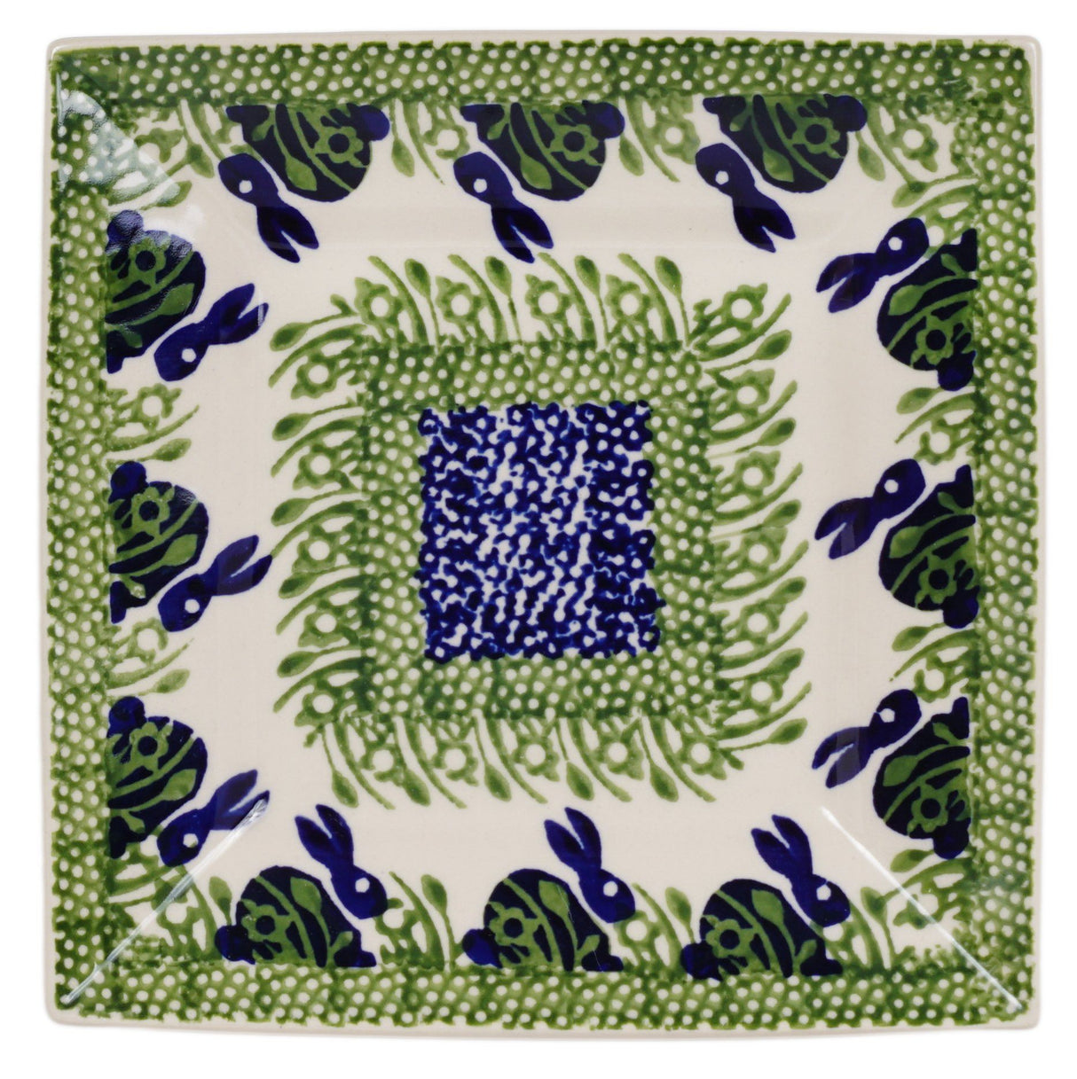 Plate, Square, Dessert, 7" in "Bunny Love" by Manufaktura | T158T-P324