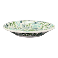 A picture of a Polish Pottery 9.25" Pasta Bowl (Scattered Ferns) | T159S-GZ39 as shown at PolishPotteryOutlet.com/products/9-25-pasta-bowl-scattered-ferns-t159s-gz39