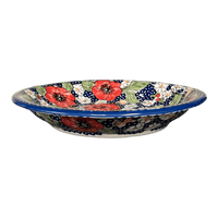 A picture of a Polish Pottery 9.25" Pasta Bowl (Poppies & Posies) | T159S-IM02 as shown at PolishPotteryOutlet.com/products/9-25-pasta-bowl-poppies-posies-t159s-im02