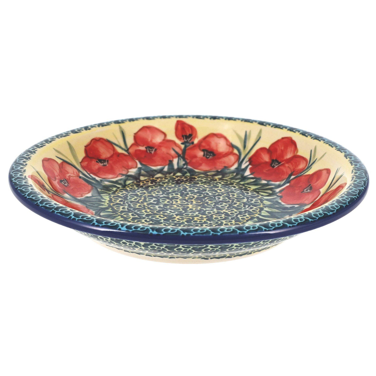 Bowl, Round, Pasta, 9.25" Bowl in "Poppies in Bloom" by Manufaktura | T159S-JZ34
