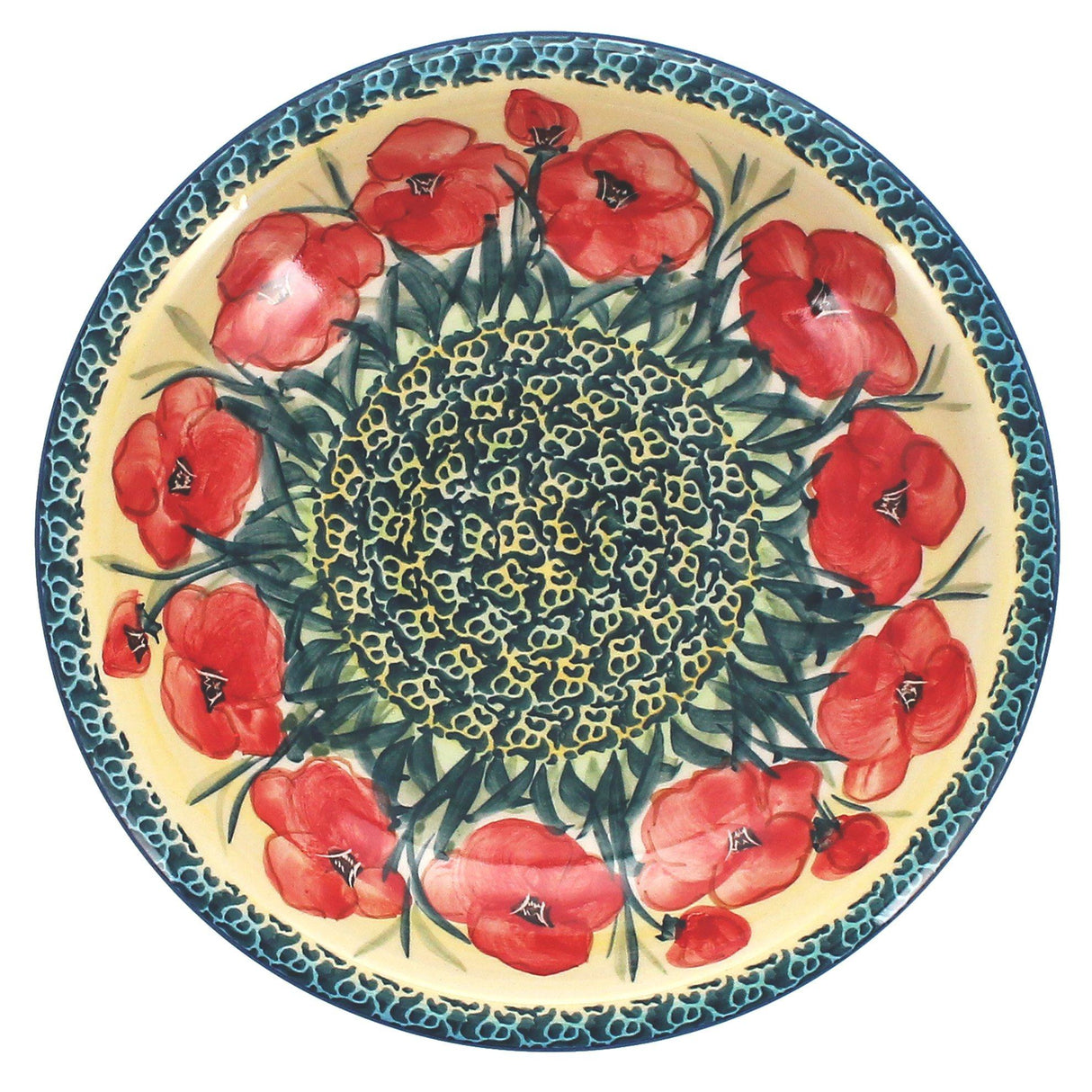 Bowl, Round, Pasta, 9.25" Bowl in "Poppies in Bloom" by Manufaktura | T159S-JZ34