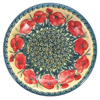 A picture of a Polish Pottery 9.25" Pasta Bowl (Poppies in Bloom) | T159S-JZ34 as shown at PolishPotteryOutlet.com/products/9-25-pasta-plate-poppies-in-bloom-t159s-jz34