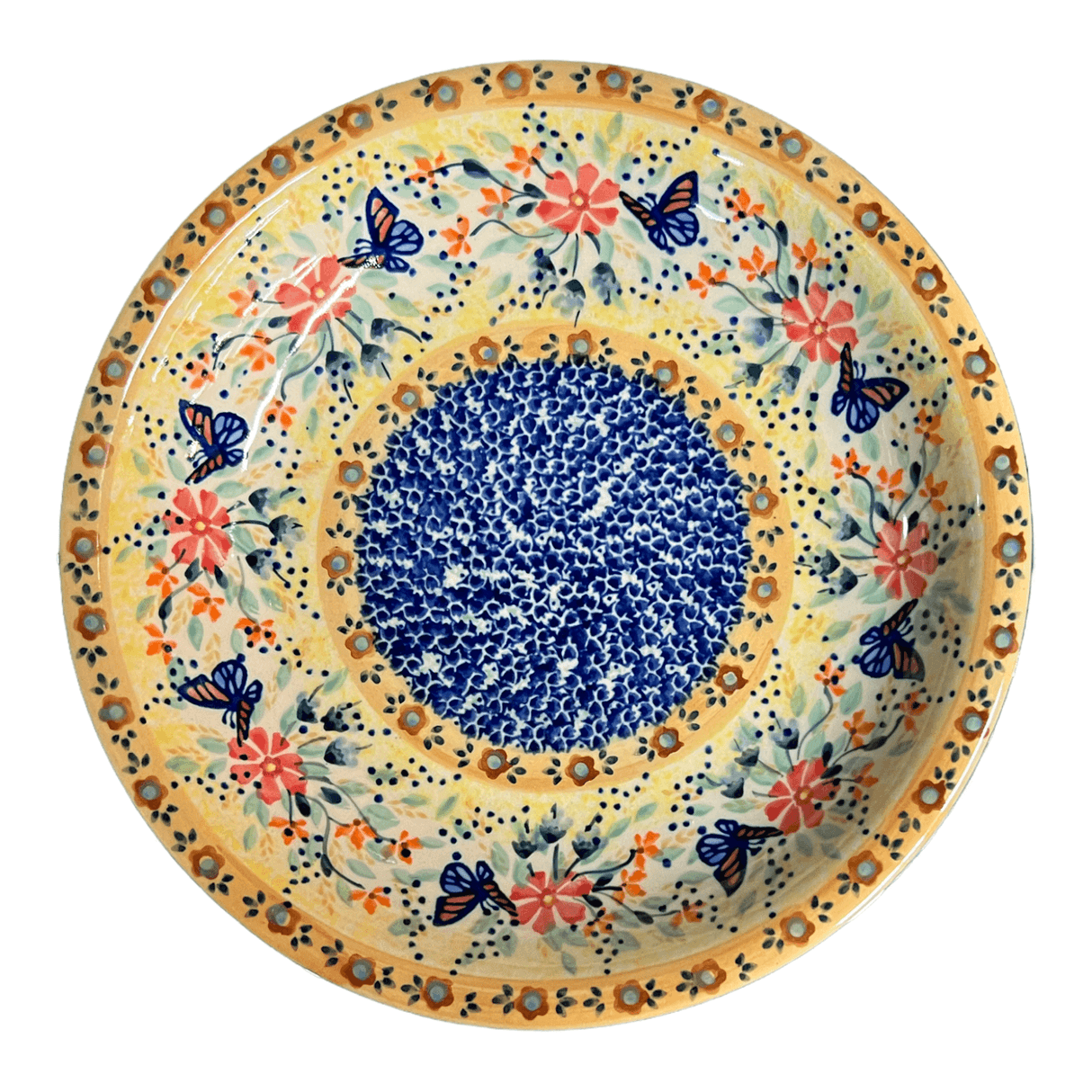 Bowl, Round, Pasta, 9.25" Bowl in "Butterfly Bliss" by Manufaktura | T159S-WK73