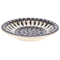 A picture of a Polish Pottery 9.25" Pasta Bowl (Peacock) | T159T-54 as shown at PolishPotteryOutlet.com/products/9-25-pasta-plate-peacock-t159t-54