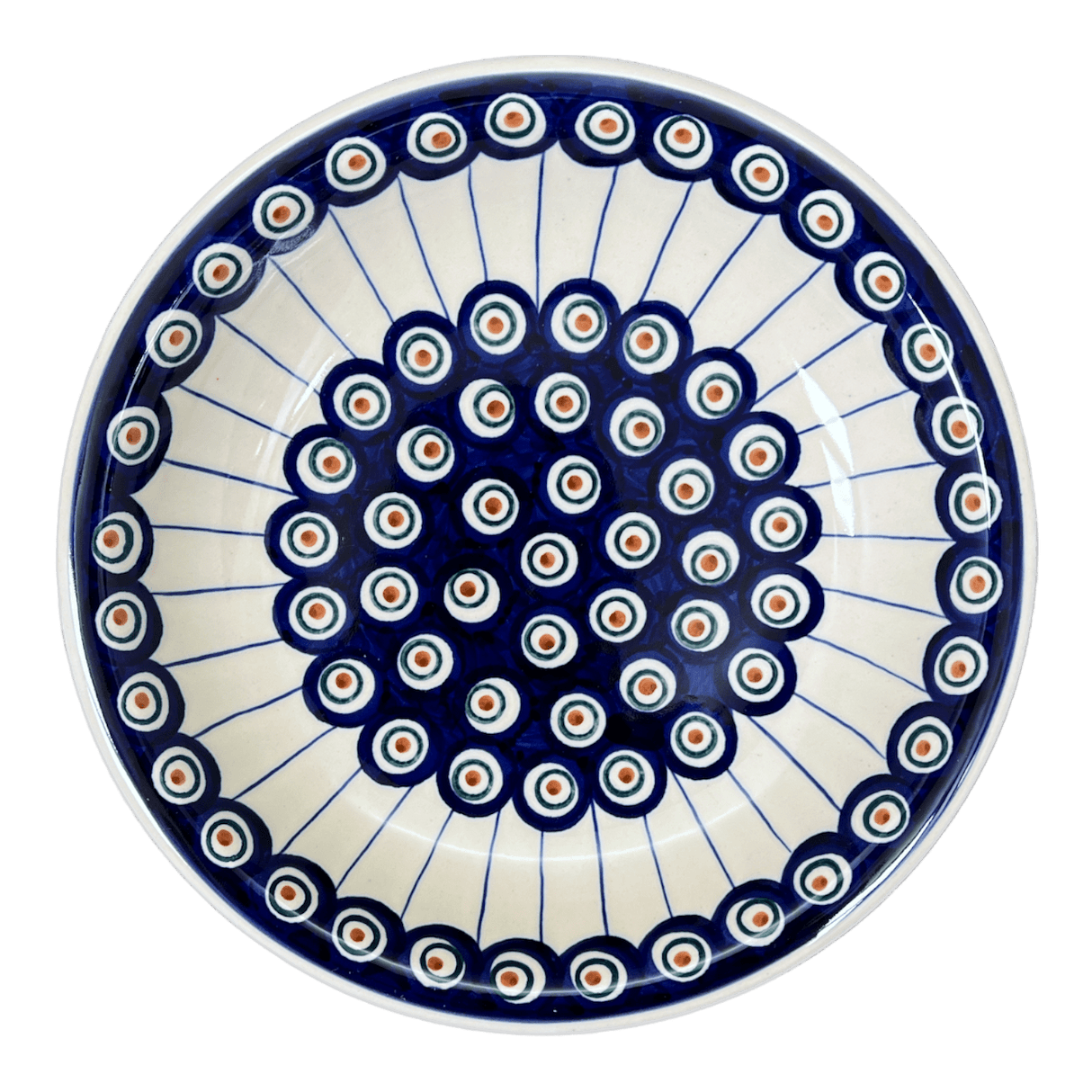Bowl, Round, Pasta, 9.25" Bowl in "Peacock in Line" by Manufaktura | T159T-54A